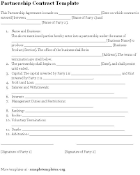 Small Business Partnership Agreement Template Pdf Contract Free