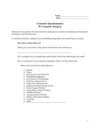 cosmetic surgery questionnaire pdf w