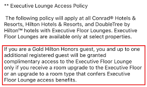 hilton executive lounge access