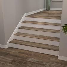 Cali Vinyl Pro Classic 2 07 In X 72 83 In Redefined Pine Prefinished Vinyl Stair Nosing In Brown 7914008415