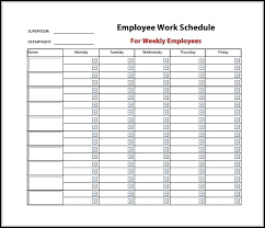 Weekly Work Schedule Template Excel Weekly Work Schedule