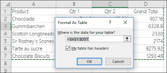 turn excel table headers on or off