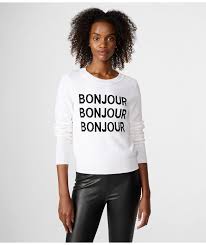 Karl Lagerfeld Paris Women's Bonjour Pullover Sweater