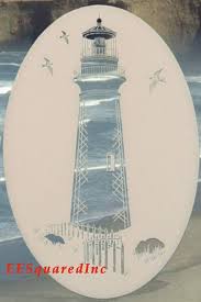 Lighthouse Etched Window Decal 10x16