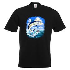 Us 11 89 15 Off Marlin Fishing Mens Printed T Shirt Wildlife Animals Ocean Spash Sea Water Cartoon T Shirt Men Unisex New Fashion Tshirt Loose In