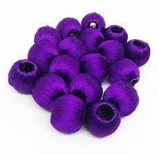 Silk Thread Wrapped beads,Dark violet colour,10mm