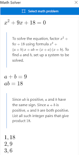 Microsoft Edge Math Solver