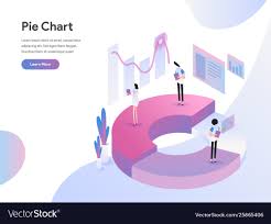 Landing Page Template Pie Chart Isometric