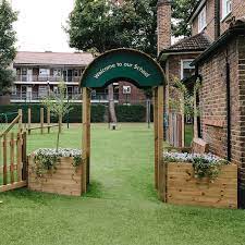 Welcome Arch With Planters Playground