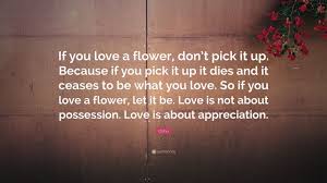 Osho > quotes > quotable quote if you love a flower, don't pick it up. Osho Quote If You Love A Flower Don T Pick It Up Because If You Pick It Up It Quotes Inspirational Positive Mother Teresa Quotes Best Inspirational Quotes
