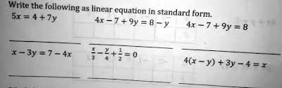 Write The Following As Linear Equations