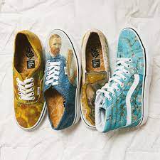 Vans and the van gogh museum have teamed up to present an artfully designed collection of vans classics and premium apparel, inspired by van gogh. Vans X Van Gogh Aesthetic Shoes Vans Shoes Painted Shoes