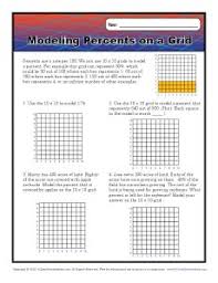 modeling percents on a grid 6th grade
