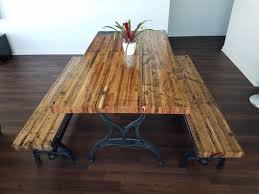 reclaimed oak boxcar plank table with