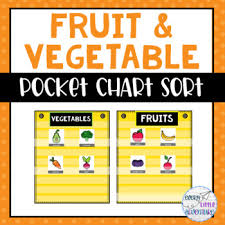 Fruit Vegetable Pocket Chart Sort Nutrition Theme