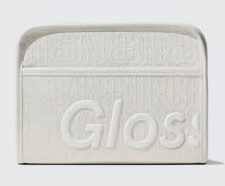 glossier beauty bag holiday white