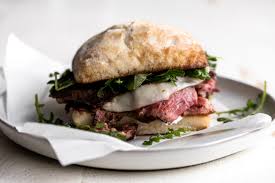 ribeye steak sandwich with horseradish mayo