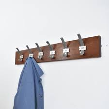 vintage school coat rack with 6 hooks