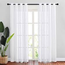 Nicetown White Linen Curtains 90 Long