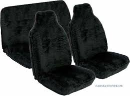 Plain Black Faux Fur Car Seat Covers