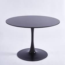 Black Round Wood Coffee Table