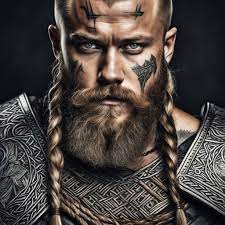 Viking face tattoo