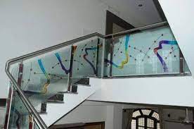 Etched Glass Stainless Steel Railing