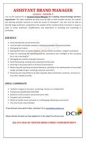 Assistant Brand Manager Cover Letter Kadil