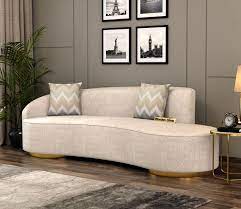 osbert 3 seater curved sofa cotton