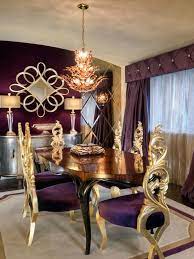 how grand purple dining room gold