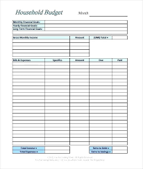 Simple Printable Household Budget Template Monthly Personal