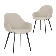 Grey faux leather dining chairs metal chair legs / base Set Of 2 Fido Light Grey Faux Leather Dining Chair Simplife