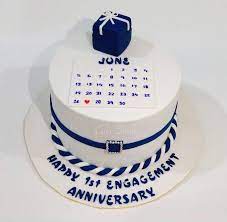 1st Engagement Anniversary Cake gambar png