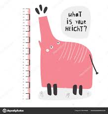 Kid Height Measurement Centimeter Chart With Elephant For