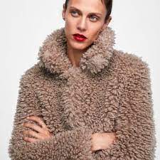 Zara Teddy Bear Fleece Faux Fur Jacket