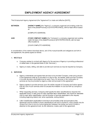 Employment Agency Agreement Template Word Pdf By Business In A Box