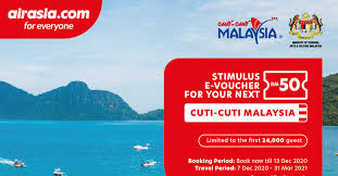 Already the country's domestic tourism activity, post movement control order (mco), is. Airasia Is Offering Rm50 E Vouchers To Cuti Cuti Malaysia