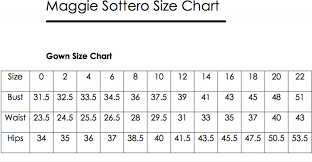 maggie sottero dress size chart norway