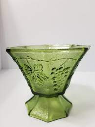 Vintage Green Depression Glass Vase