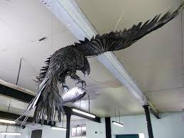 Steel Bird Of Prey Falcon Statue