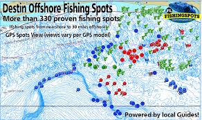 Destin Florida Fishing Spots Map Gps Coordinates Okaloosa