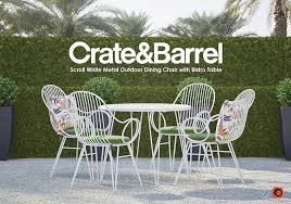 Scroll White Metal Outdoor Dining Chair