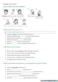 English Class A1+ Unit 0 Test - English Class A2 test, unit 5 worksheet in 2022 | Reading comprehension,  Workbook, English