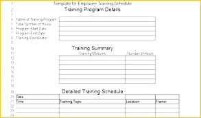 Staff Training Program Template Schedule Templates Workout