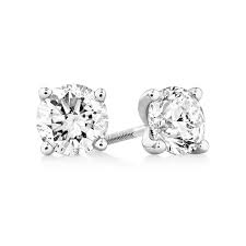 stud earrings with 2 carat tw of