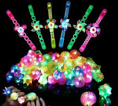 36 Light Up Rings Led Bracelets Party Favors For Kids Birthday Glow In The Dark Ebay