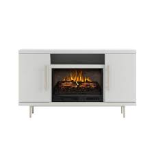 Media Console Wooden Electric Fireplace