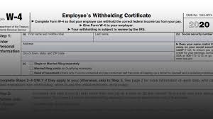 irs issues 2020 form w 4