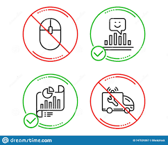 Report Document Computer Mouse And Smile Icons Set Car