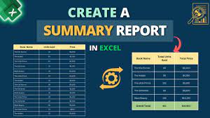 how to create a summary report in excel